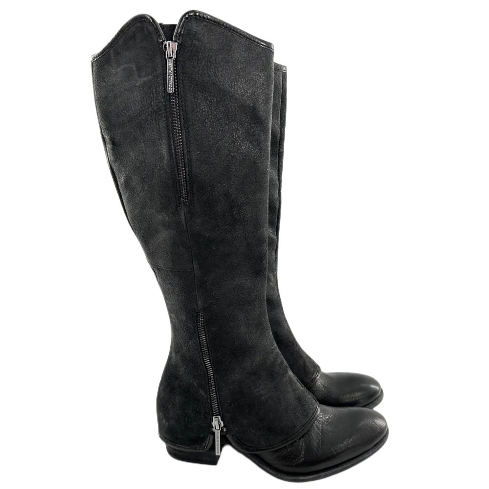 Donald J Pliner Couture collection boots Devi size 6.5 black suede Spat Western
